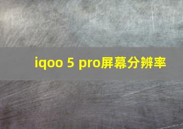 iqoo 5 pro屏幕分辨率